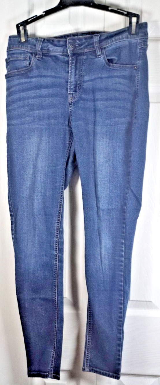 Kensie Jeans Womens 4/27 Skinny Stretch Denim Medium Wash Blue Mid Rise Ankle